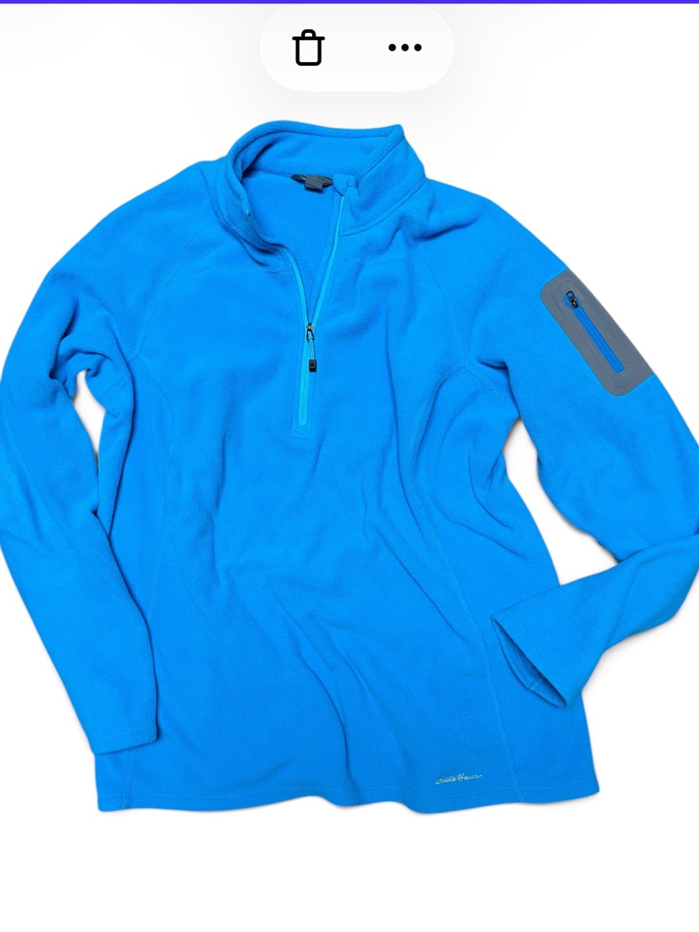 Eddie 2XLT Bauer Bright Blue Quarter-Zip Fleece Pullover